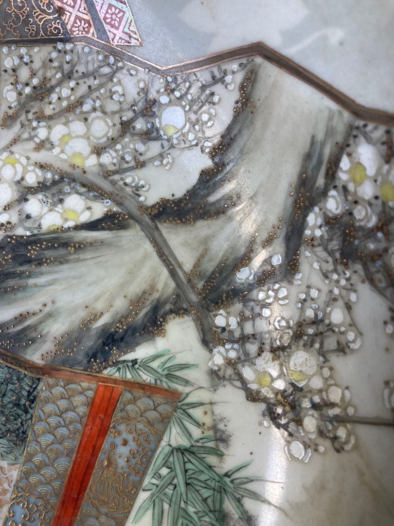 九谷焼の大きな鉢3枚 骨董 レトロ