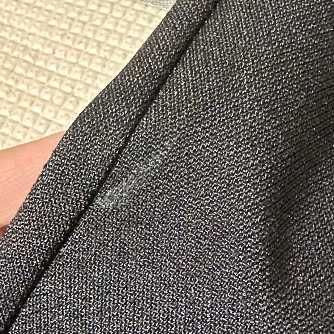 DHOLIC パール調ボタン プリーツ 7分袖 ツイード Aライン ワンピース