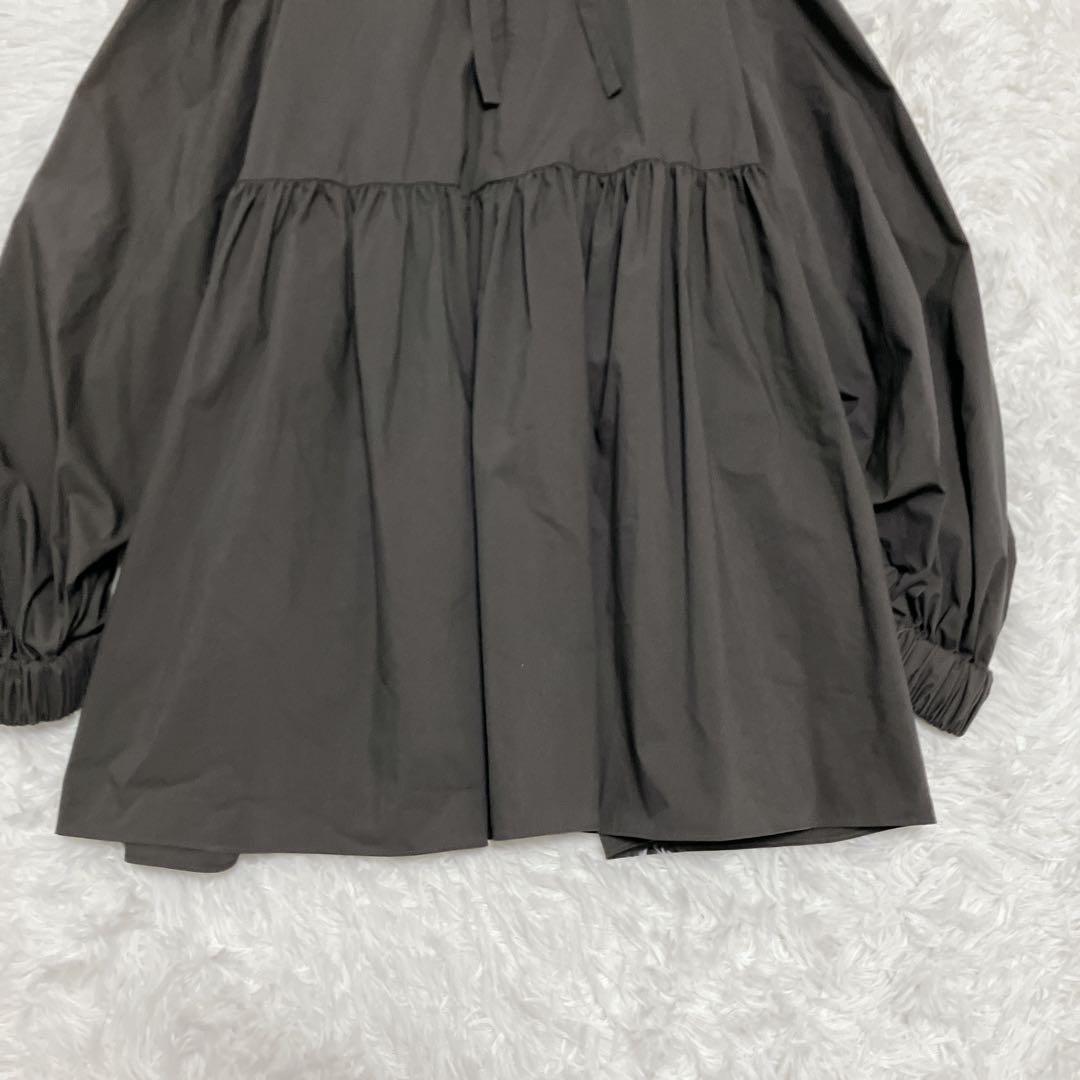 美品 ヨリ パフスリーブブラウス　yori 38 バックリボン フレア ギャザー