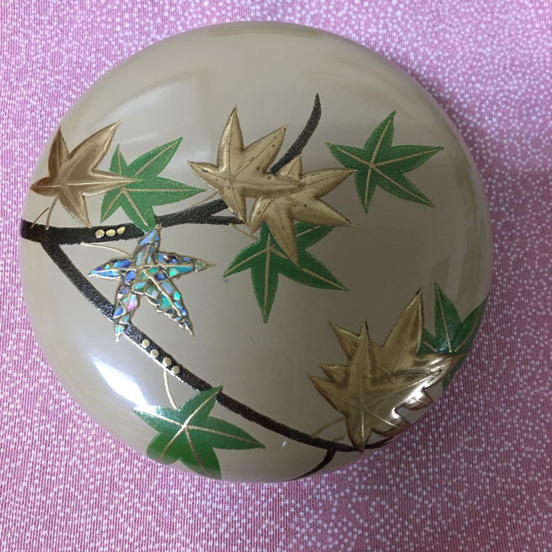 【茶道具】大棗　青楓蒔絵　白漆　吉田華正