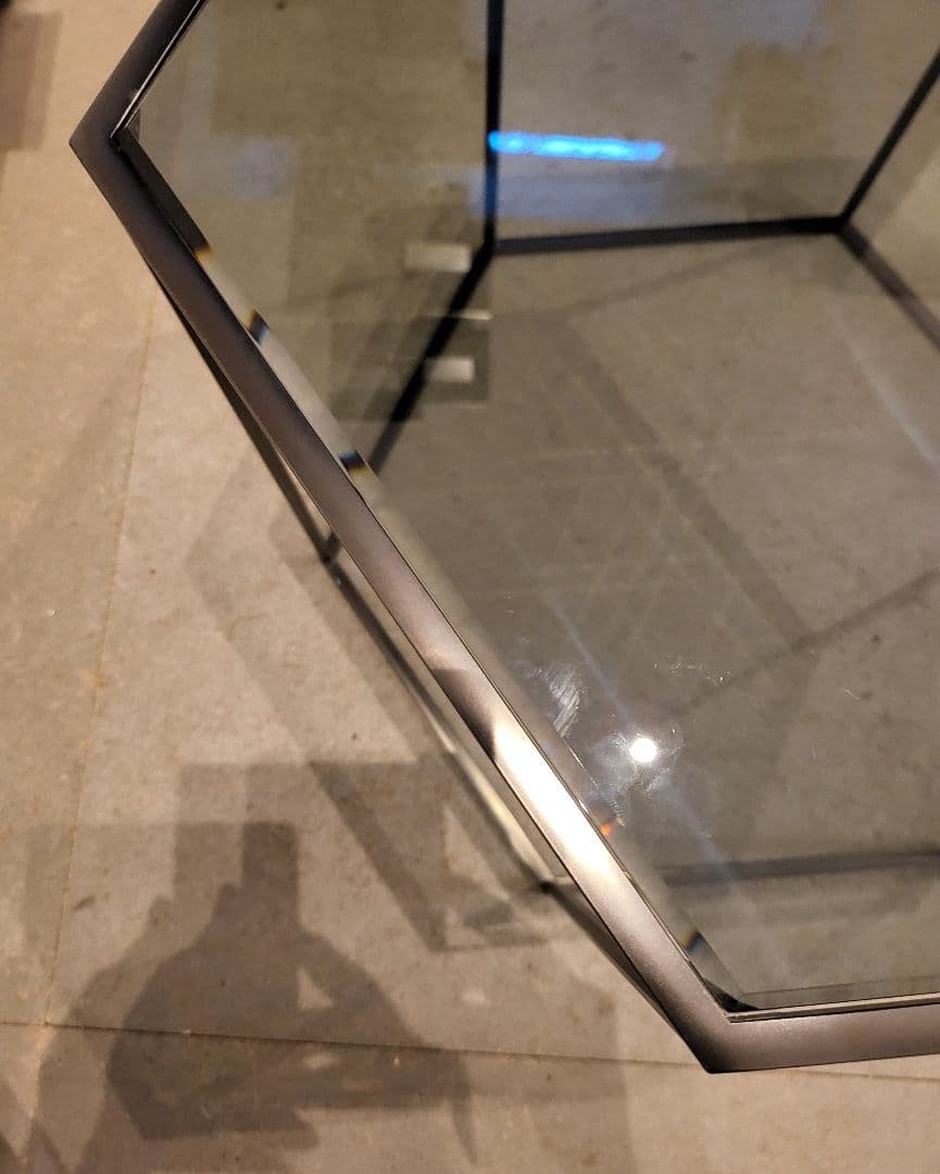 中古品 カッシーナイクスシー ヘキサゴン トリス サイドテーブル ガラス