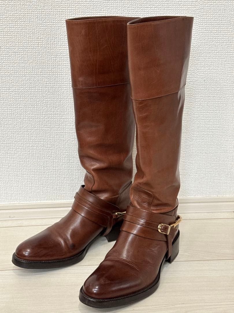 お正月限定価格！SARTORE ジョッキーロングブーツ本革　イタリア製　35.5
