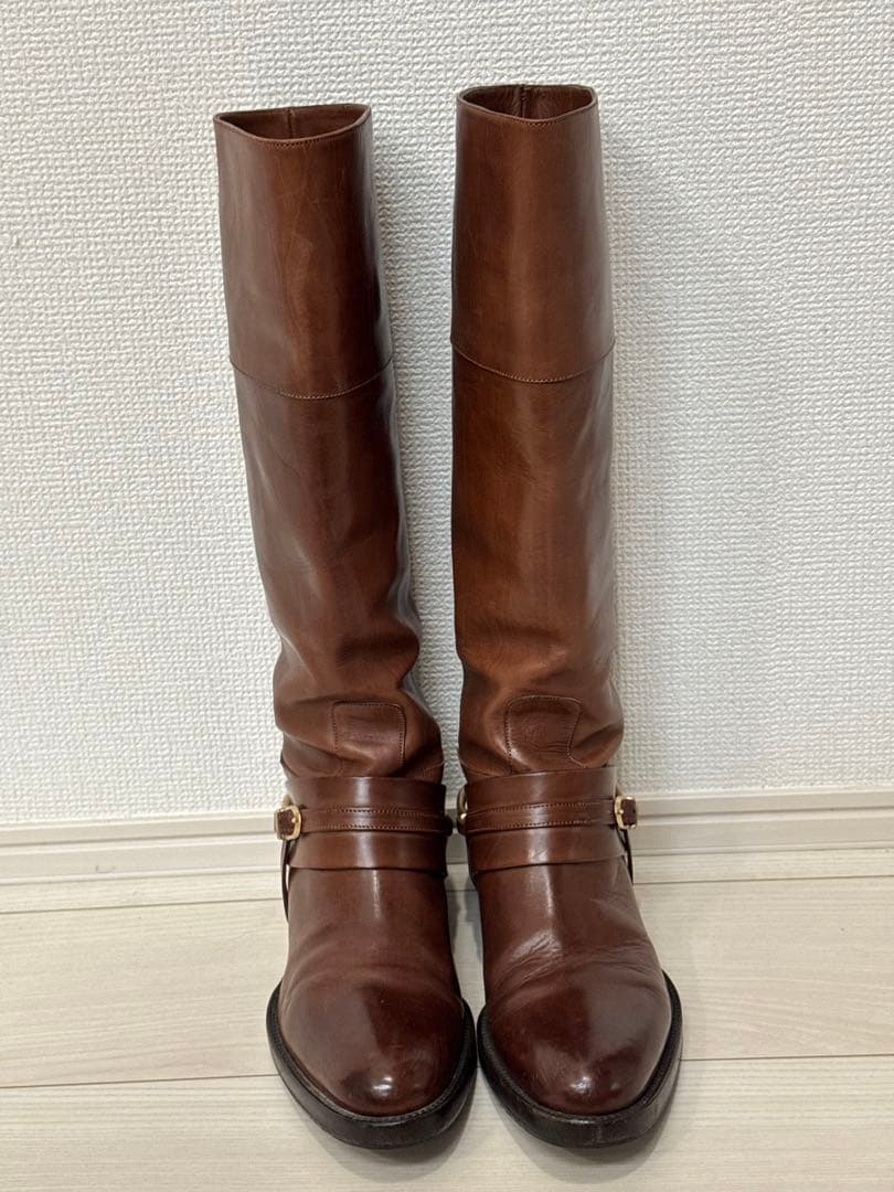 お正月限定価格！SARTORE ジョッキーロングブーツ本革　イタリア製　35.5