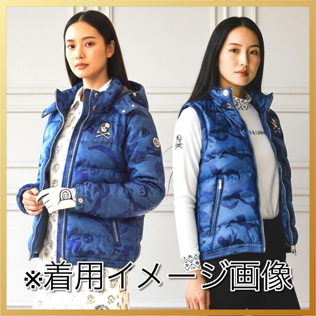 美品✨マークアンドロナ 4way ダウンジャケット ベスト レディース 紺 S