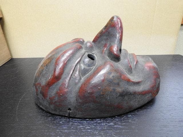 東大寺国宝貴徳面写舞楽面　　暁水作　共箱　MA425