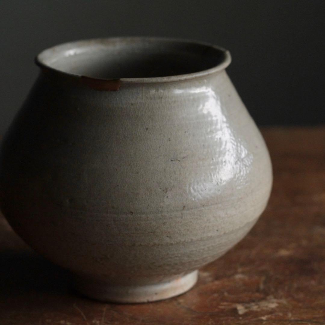 李朝 堅手 塩笥壷 朝鮮美術 古美術 古道具 李朝白磁 アンティーク