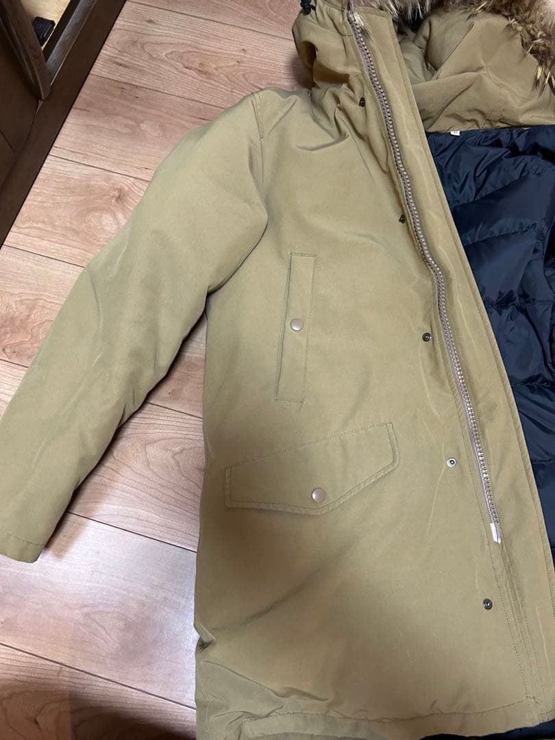 【美品】DANTON/ダントンダウンコートJD-8634LASカーキ42