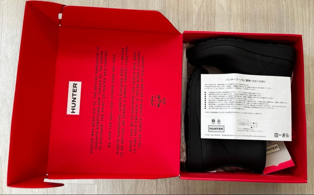 本日限定SALE‼️HUNTER ハンター ブラック ショートレインシューズ箱入り