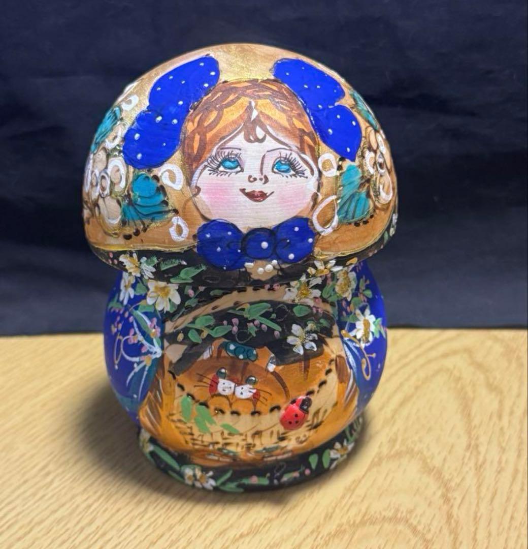 セール❗️ロシア　イリーナ・ママエヴァ作品　キノコ型マトリョーシカ5組