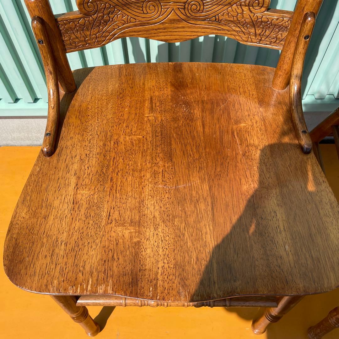 シンリー Shin Lee 2脚セット　ダイニング　椅子 チェア　彫刻 オーク材