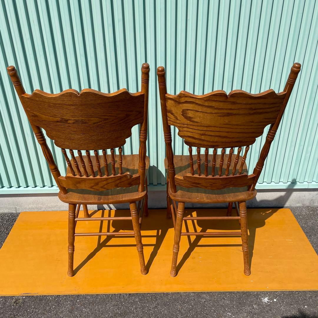 シンリー Shin Lee 2脚セット　ダイニング　椅子 チェア　彫刻 オーク材