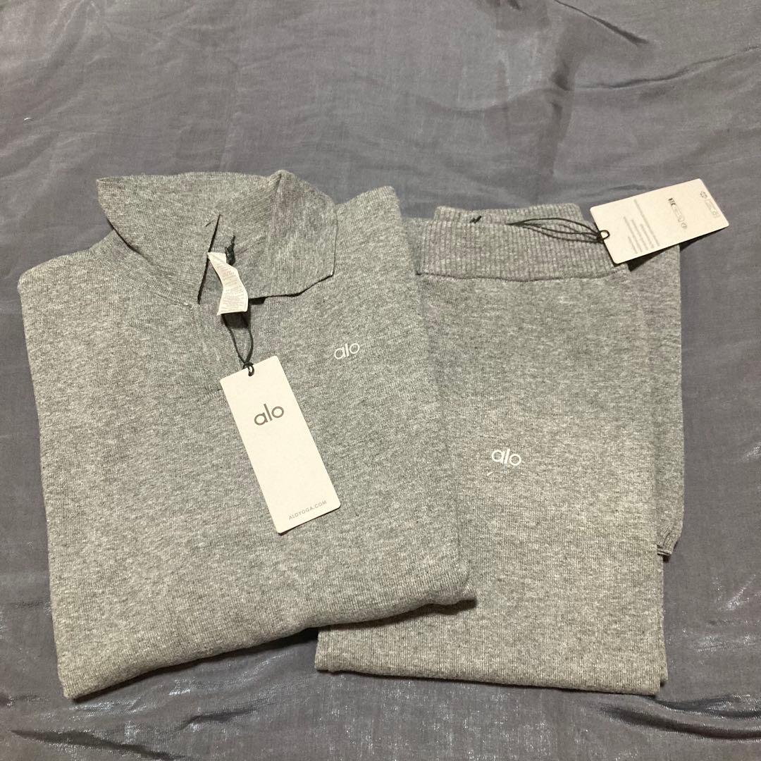 alo グレー ハイネック トレーナー