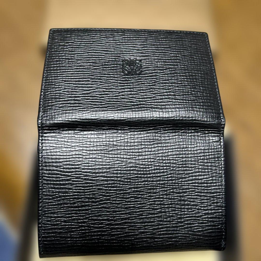 未使用　箱入りロエベ　カードケース　名刺入れ　アナグラム　レザー　ブラック
