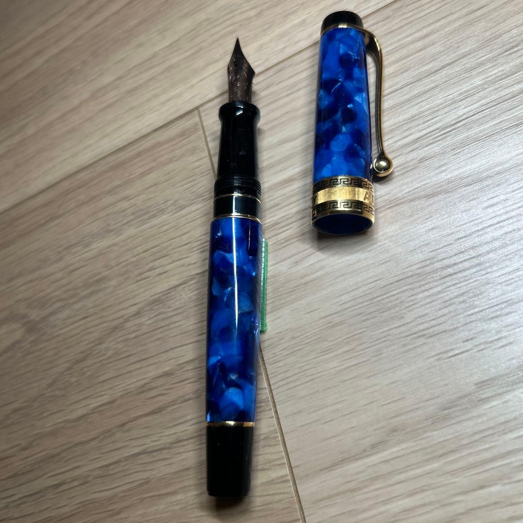 AURORA オプティマ　ブルー　万年筆 アウロラ樹脂製