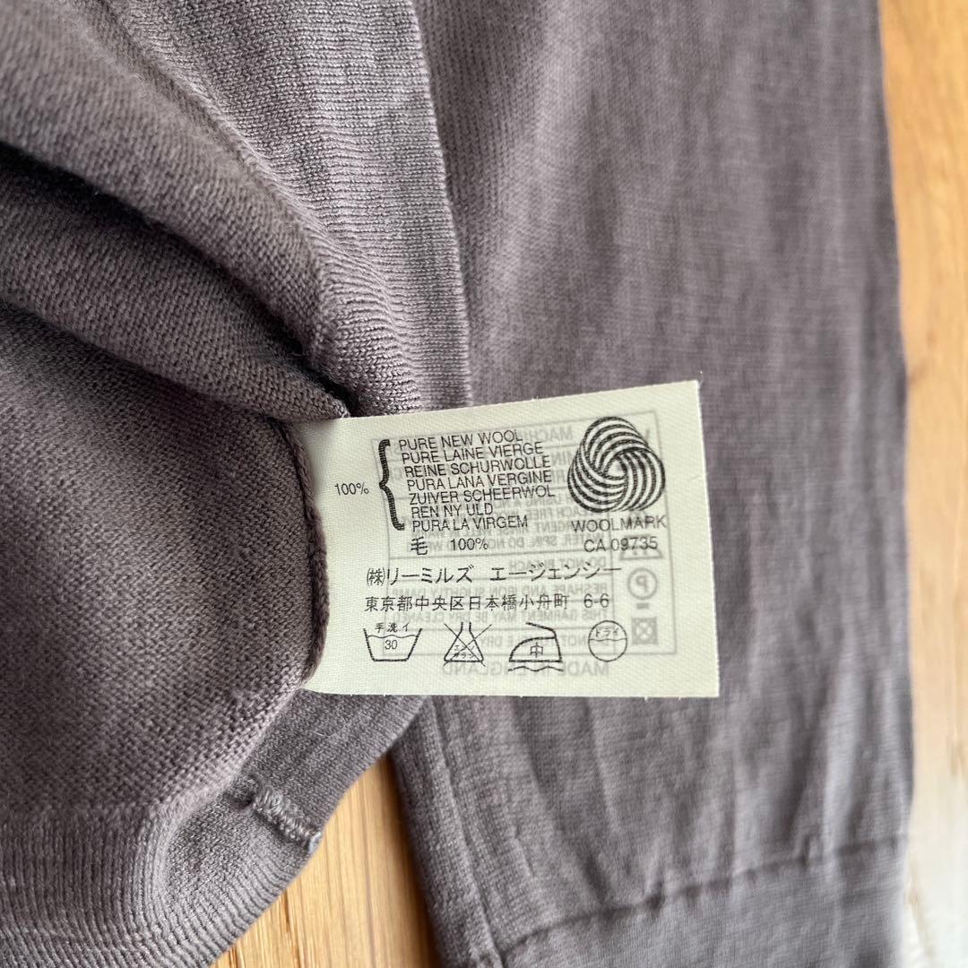 ジョンスメドレー ヘンリーネック クルーネック ニット セーター　ブラウン