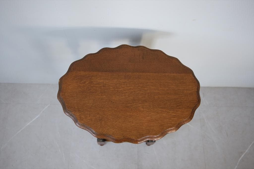 英国アンティーク木製サイドテーブル/オケージョナル机/飾り棚/花台(92-121