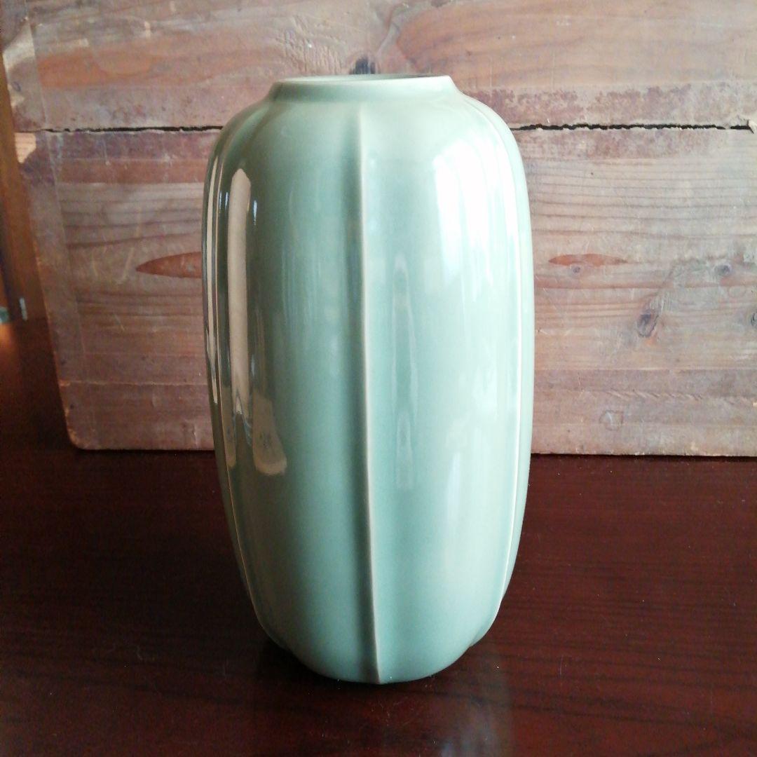 京焼　小川武雄　青磁花瓶　25.5cm