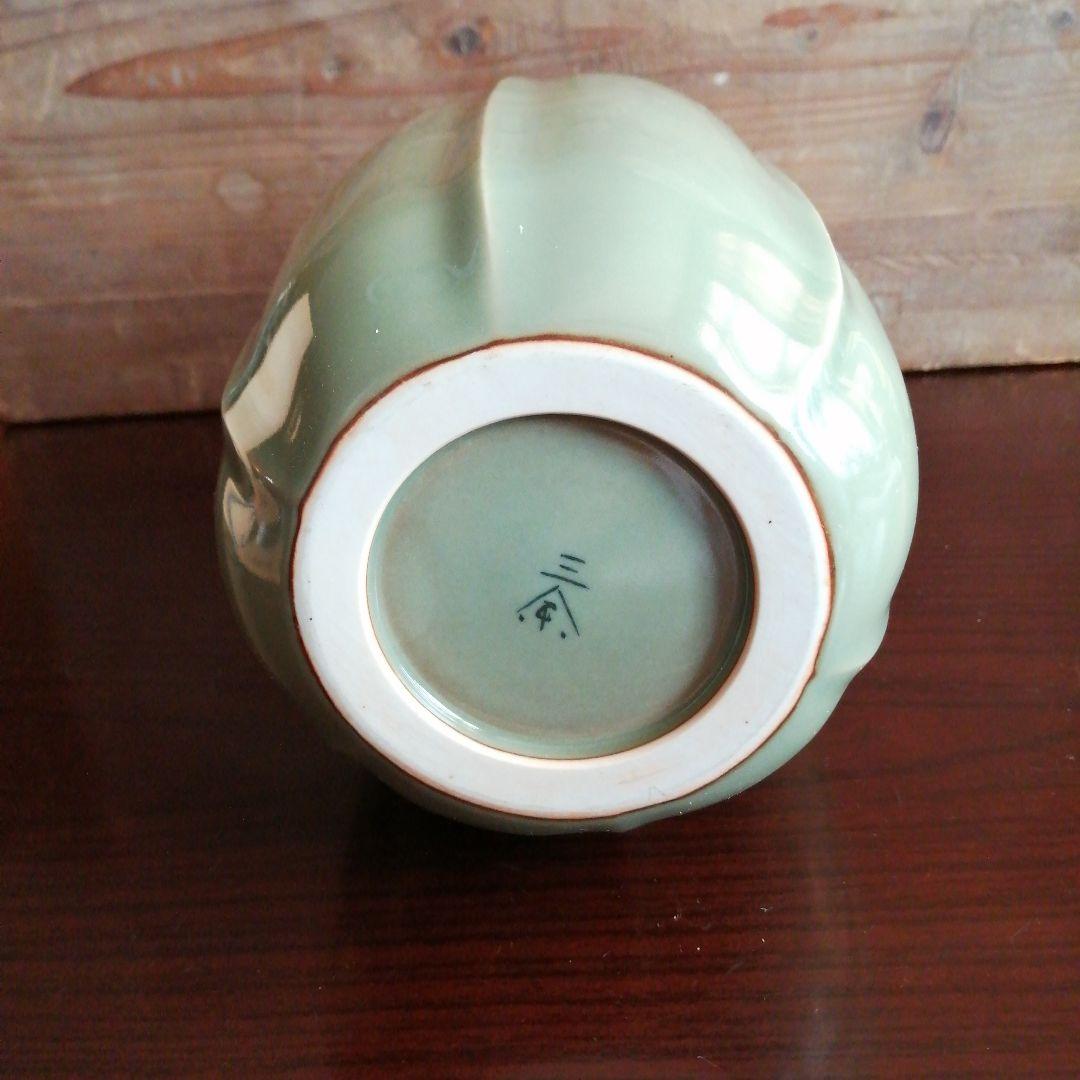 京焼　小川武雄　青磁花瓶　25.5cm