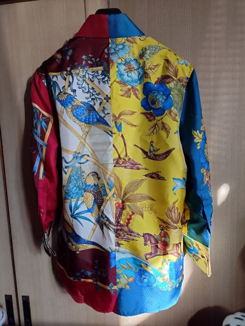 美品 Salvatore Ferragamo アシンメトリー シルク ブラウス