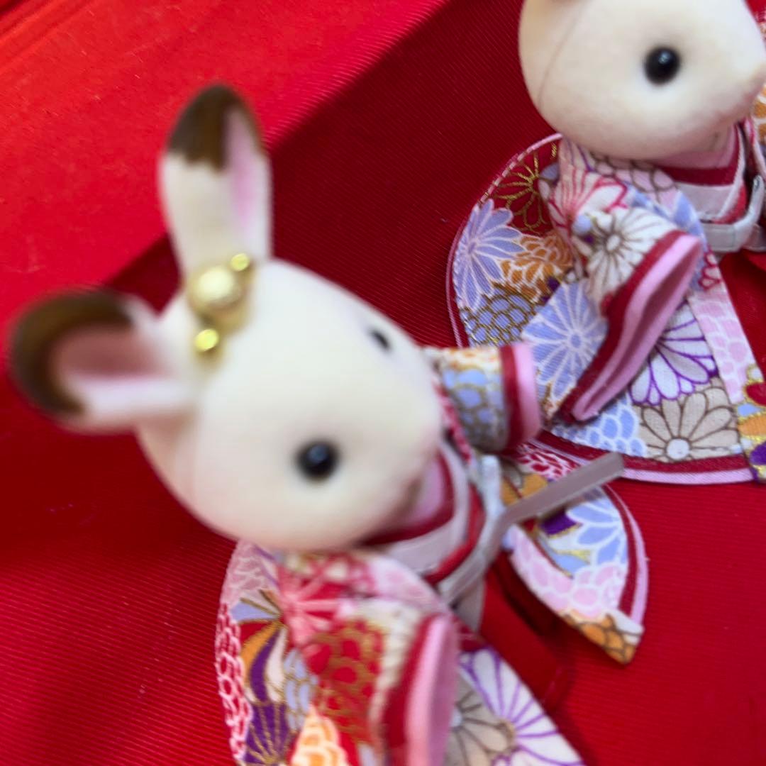 シルバニア　ハンドメイド衣装　雛人形5着セット　男雛女雛　三人官女