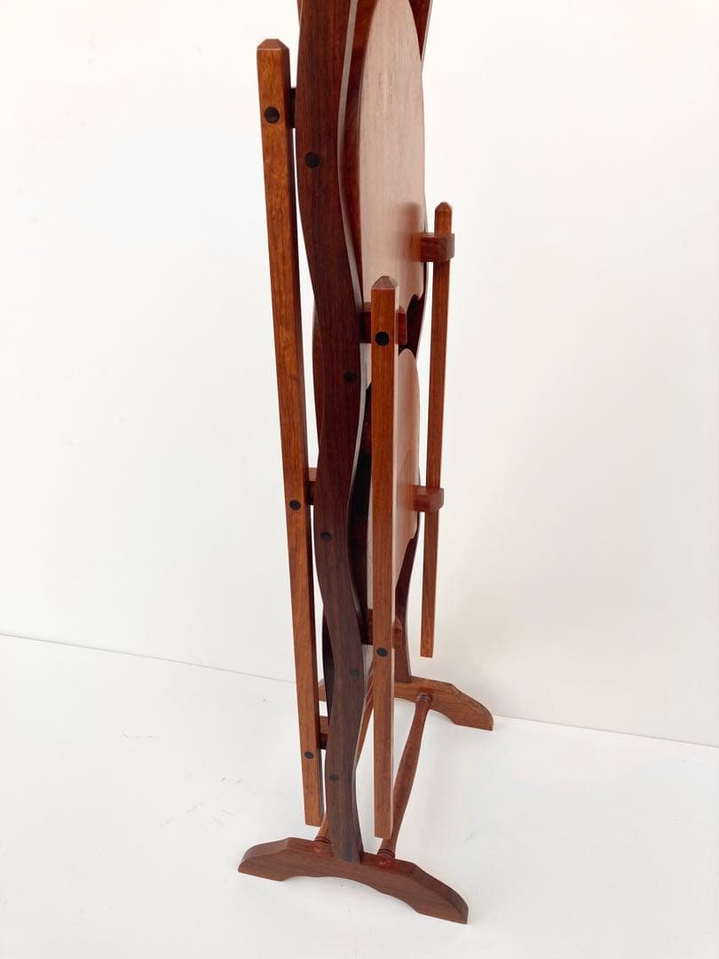 希少 ヴィンテージ ケーキスタンド スリーティアーズ 折りたたみ 北欧　チーク