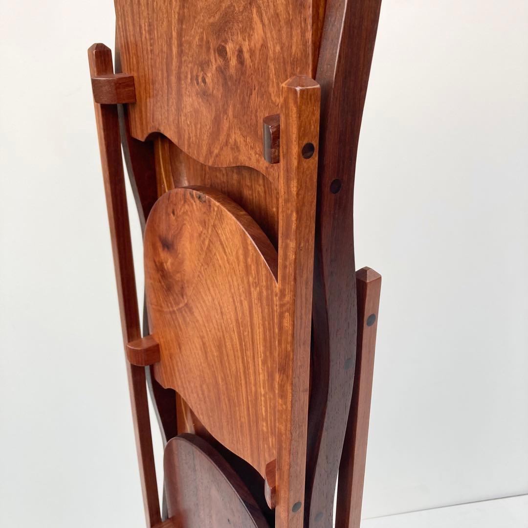 希少 ヴィンテージ ケーキスタンド スリーティアーズ 折りたたみ 北欧　チーク