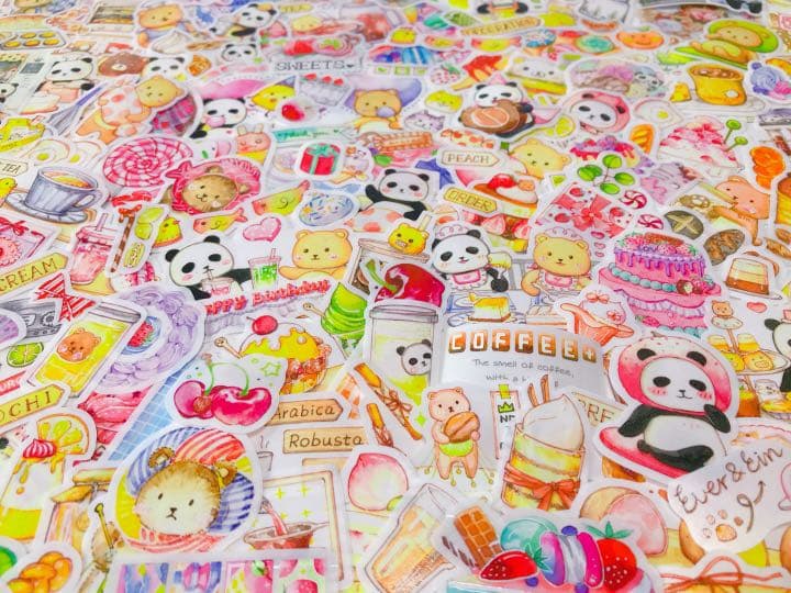 可愛いい❤️❤️フレークシール( ⸝⸝•ᴗ•⸝⸝ )くまパンの仲良し喫茶店♡♡新柄