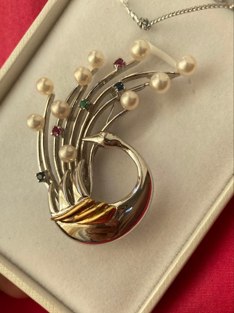 ペンダントトップ　ブローチ K18 silverルビー　サファイヤ　エメラルド✨