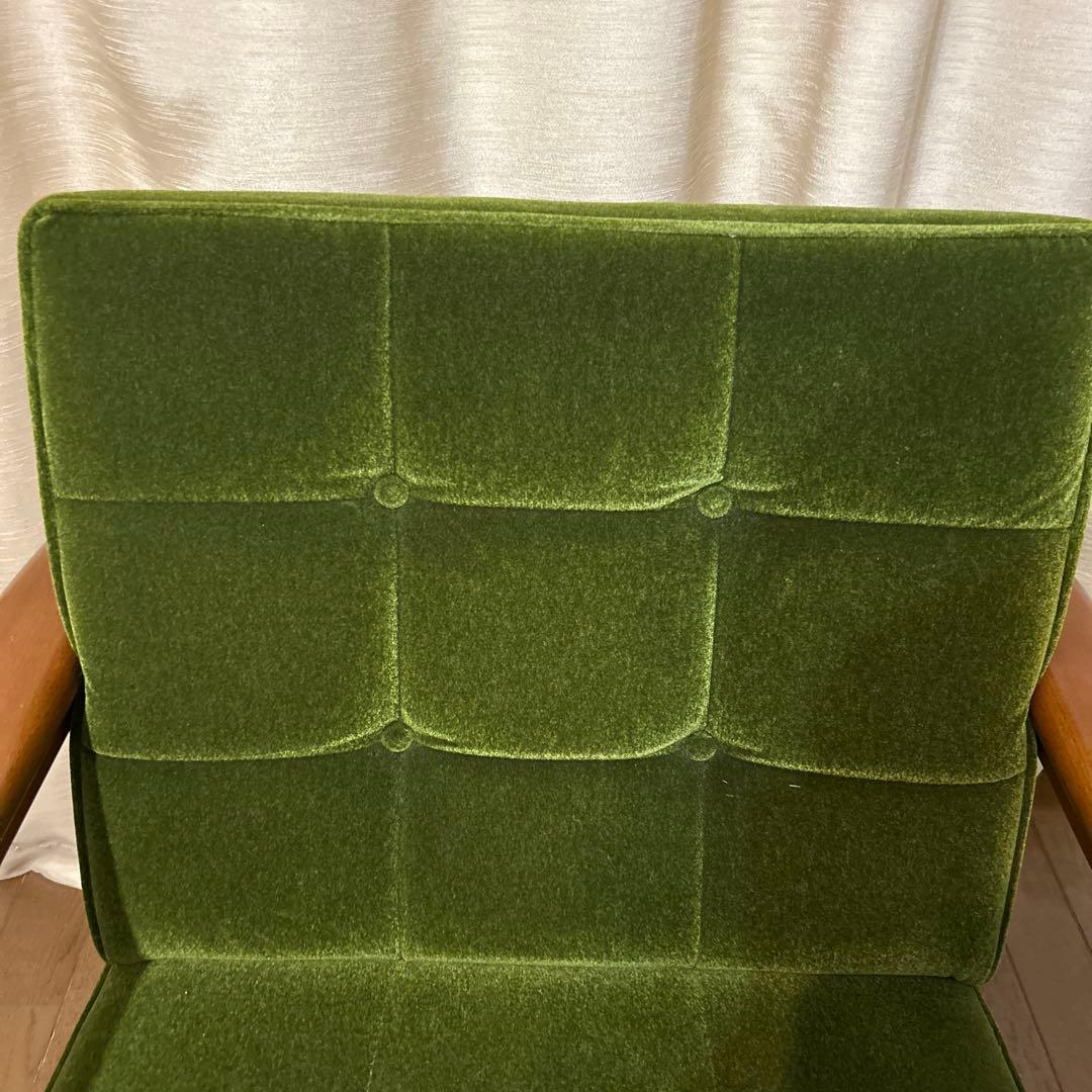 カリモク60 Kチェア 1シーター 1人掛けモケットグリーン