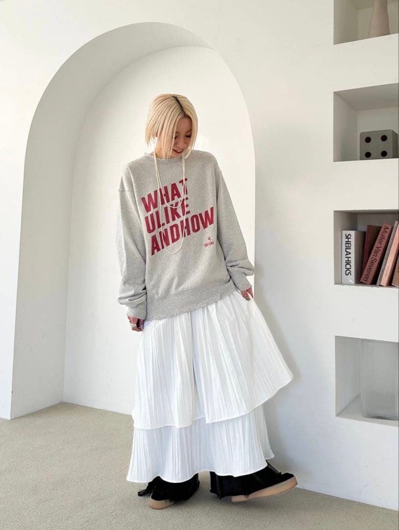 【eL】JEANASISロゴスウェットプルオーバーeL×おねグレーeL×ONE