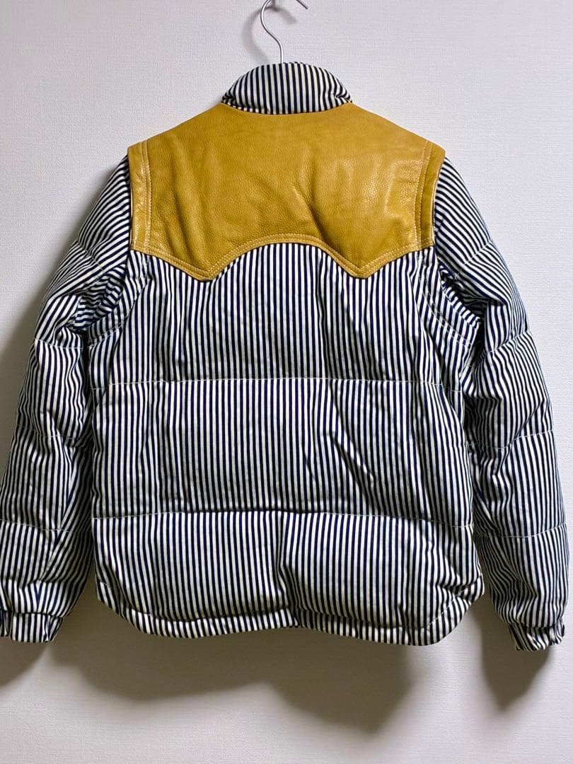 Schottショット　ヒッコリーストライプ2WAYダウンジャケット　レザー