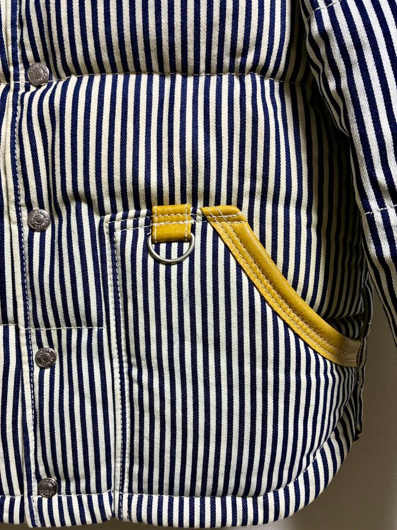 Schottショット　ヒッコリーストライプ2WAYダウンジャケット　レザー