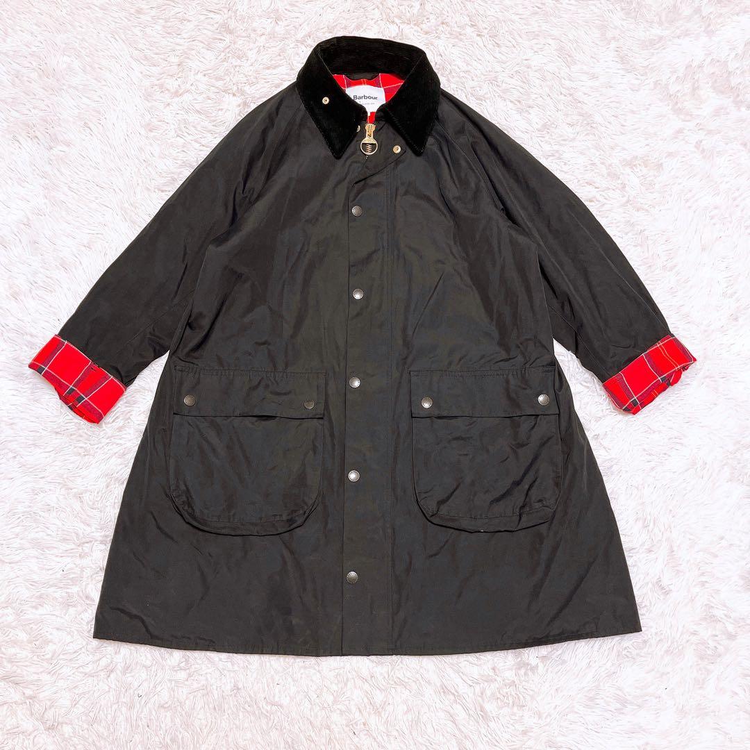 フレームワーク BARBOUR オーバーサイズ コート 黒 チェック バブアー