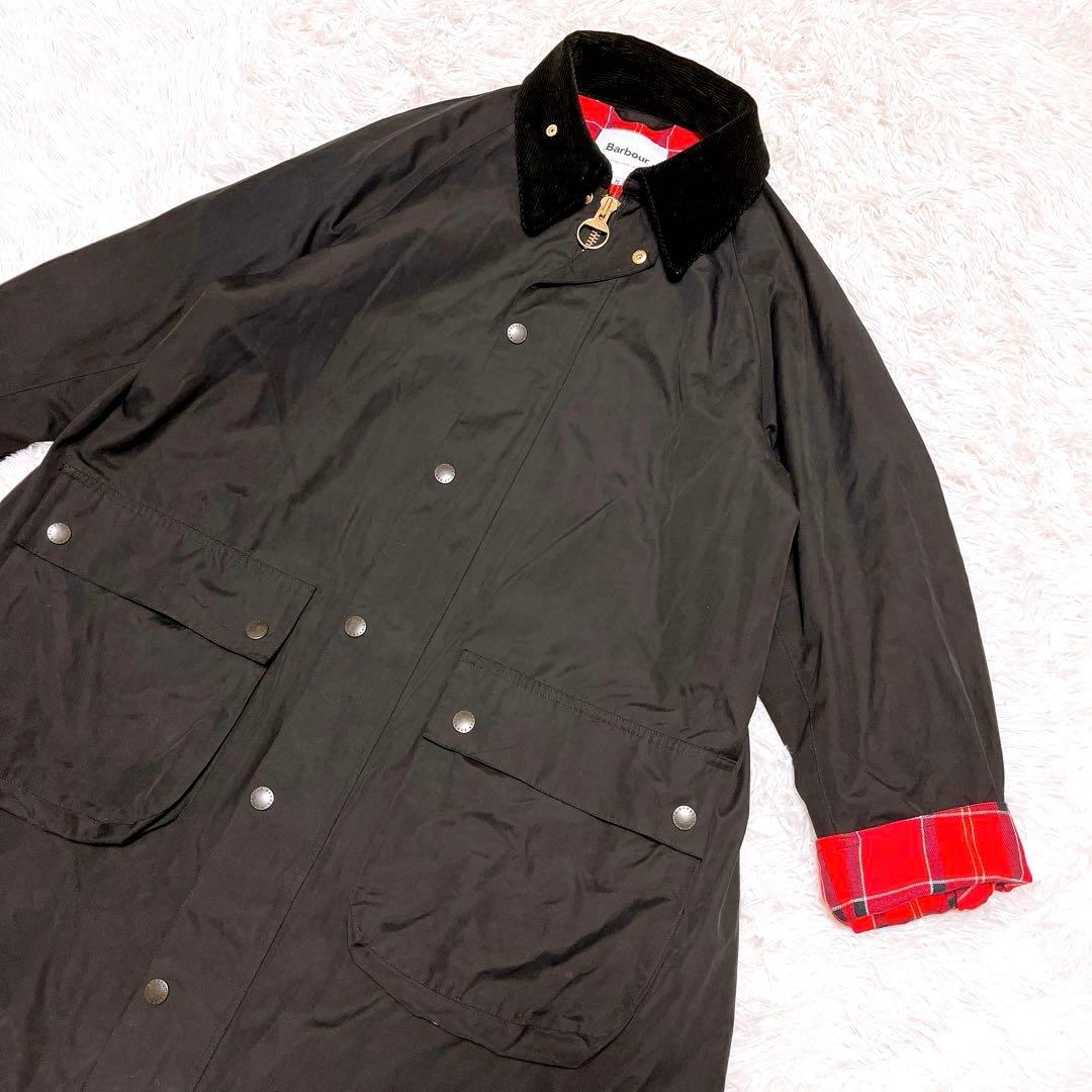 フレームワーク BARBOUR オーバーサイズ コート 黒 チェック バブアー