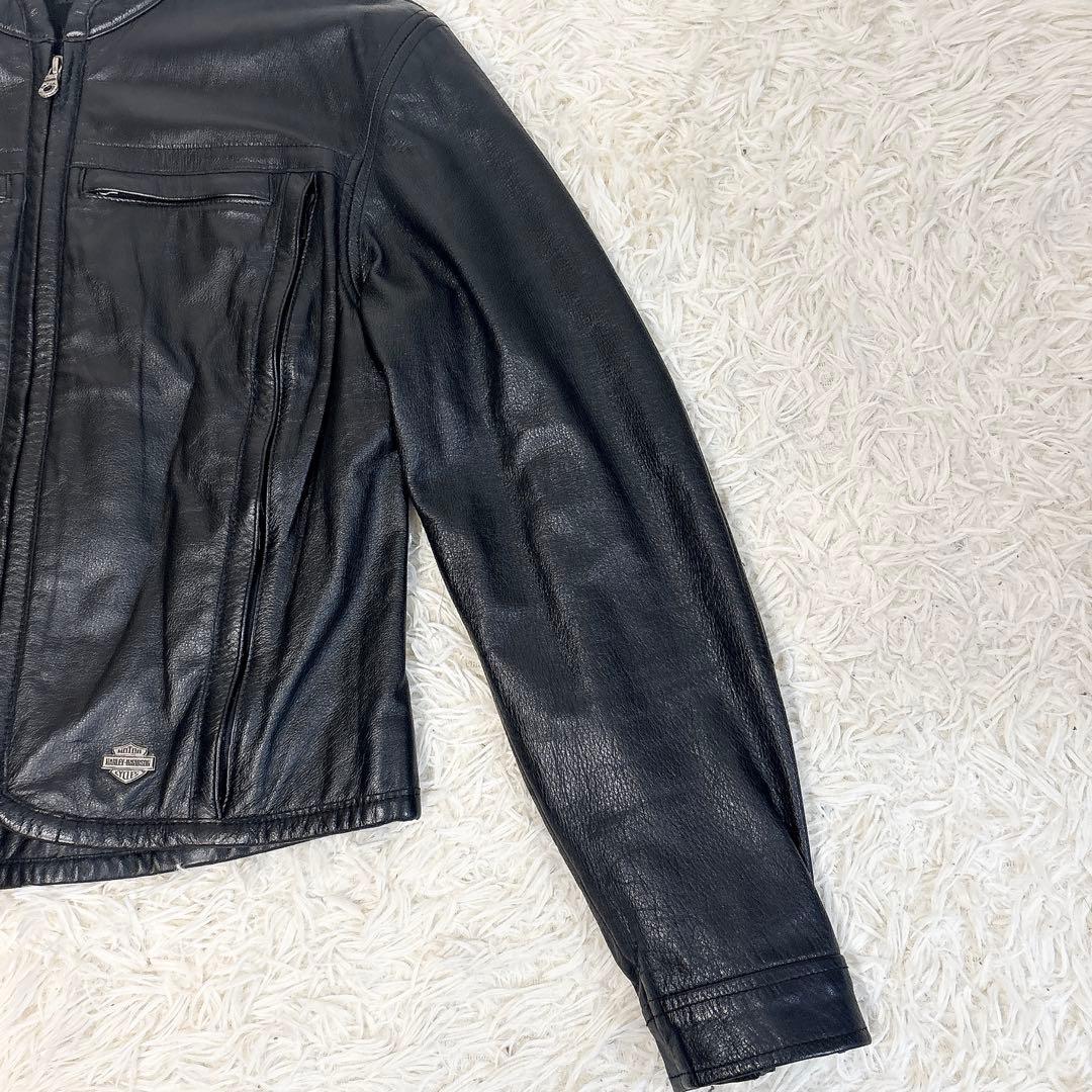 ✨美品✨ ハーレーダビッドソン シングルライダース レザージャケット 立体ロゴ