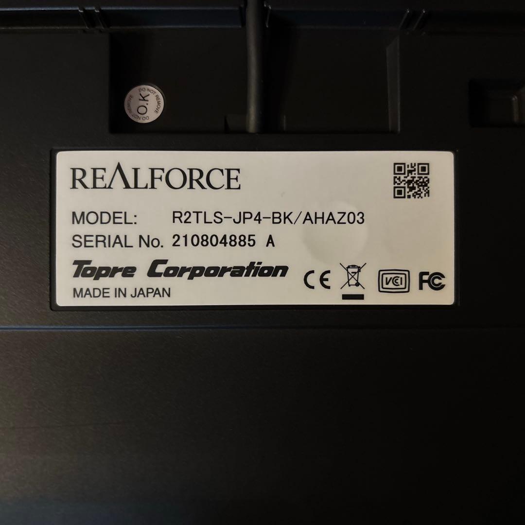 【美品】REALFORCE R2 TLS JP4 東プレ 静電容量無接点 日本製