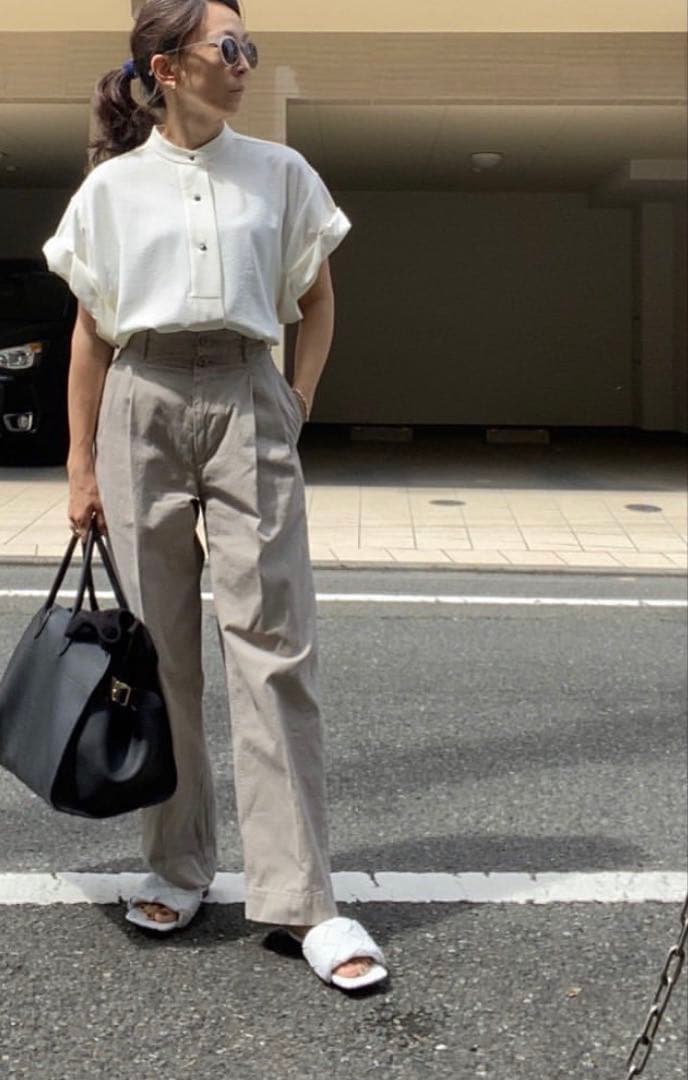 LOEFF コットンツイル2タックパンツ