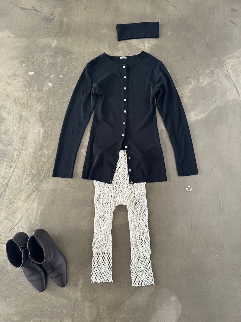 edit for lulu abc ロングカーディガン ブラック