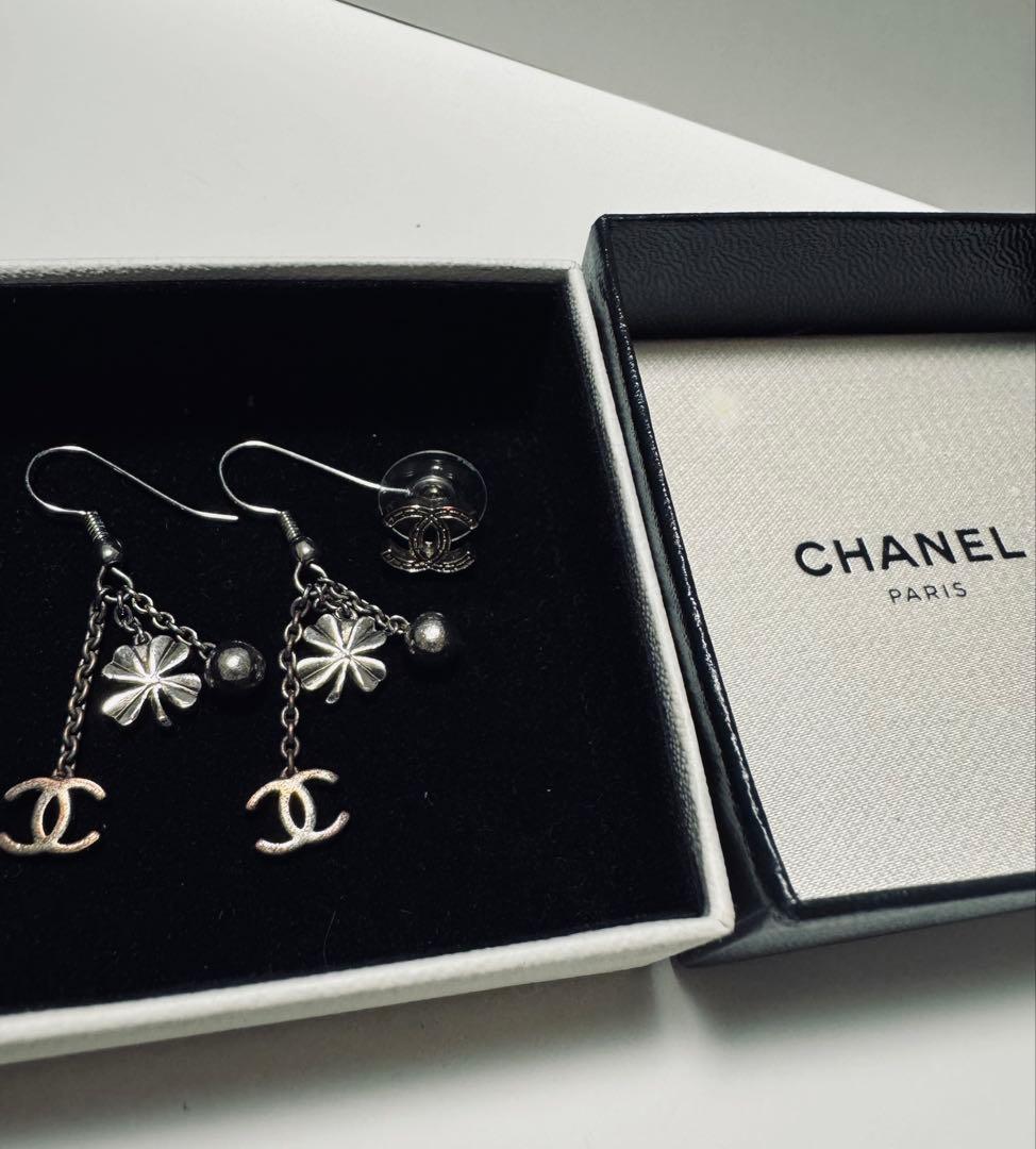 正規品☆シャネルピアスセット クローバーココフックピアスとミニココピアス（片耳）