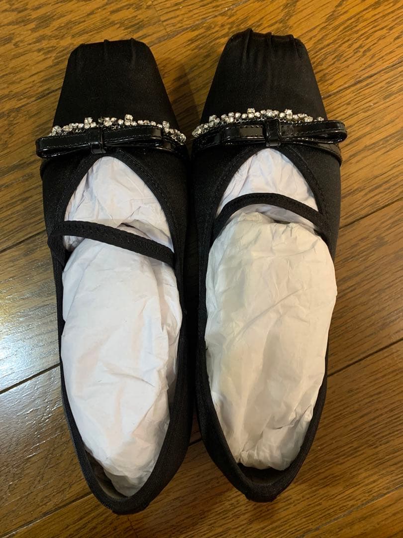 靴 herlipto MaryJaneCrystalRibbonSatinFlats