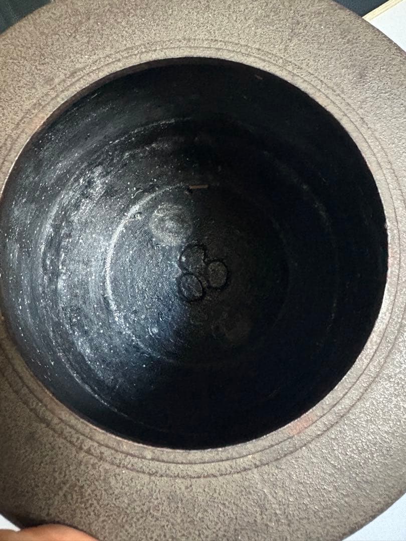 茶道具　筒釜　木箱　釜師