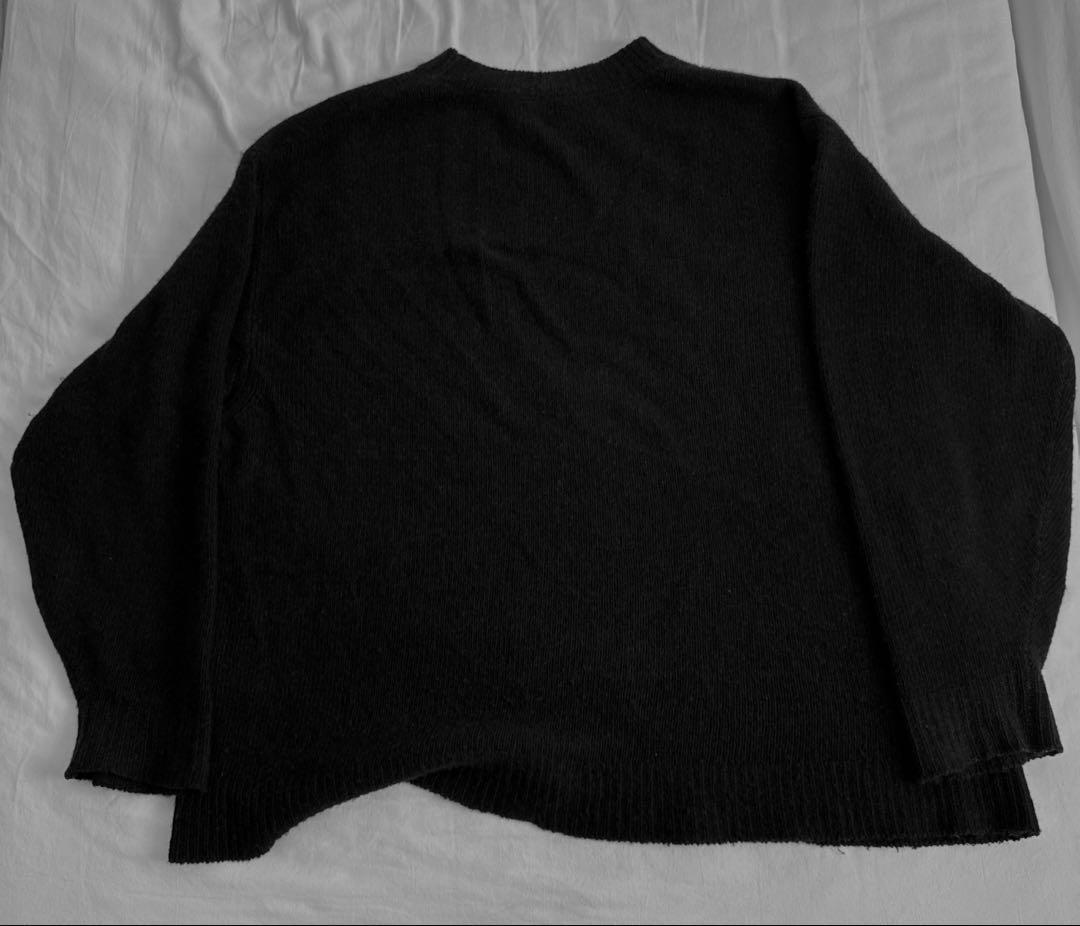 【21AW】COMOLI カシミヤ ニット クルーネック ネイビー　F