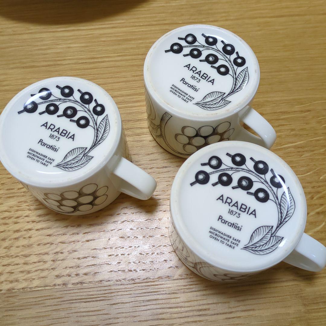 ちーたん様　ARABIA　１１点　ブラックパラティッシ　プレート　コーヒーカップ