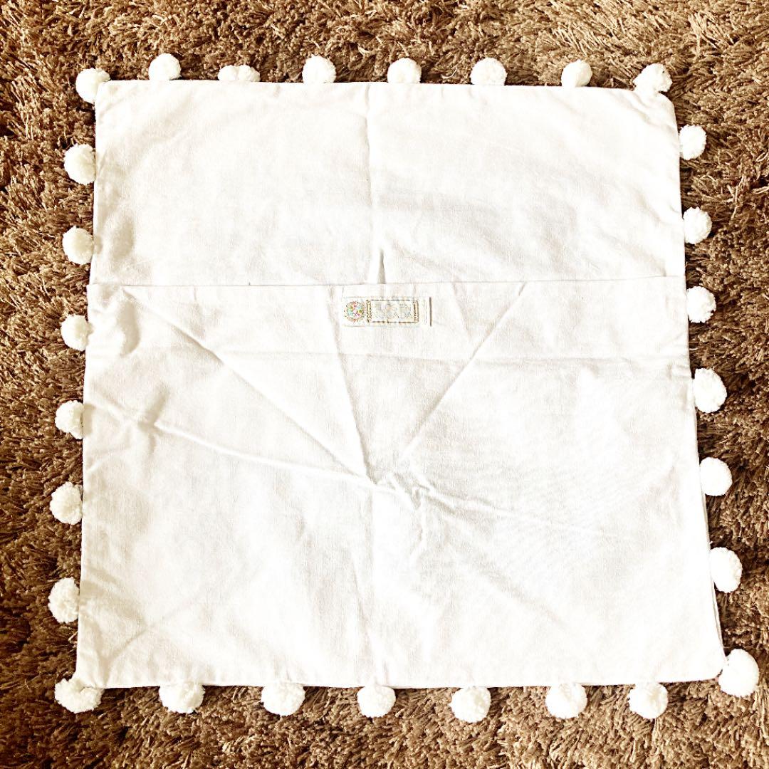 新品＊クッションカバー＊メキシコ刺繍＊ブルー×ホワイト＊水色＊メキシコ雑貨