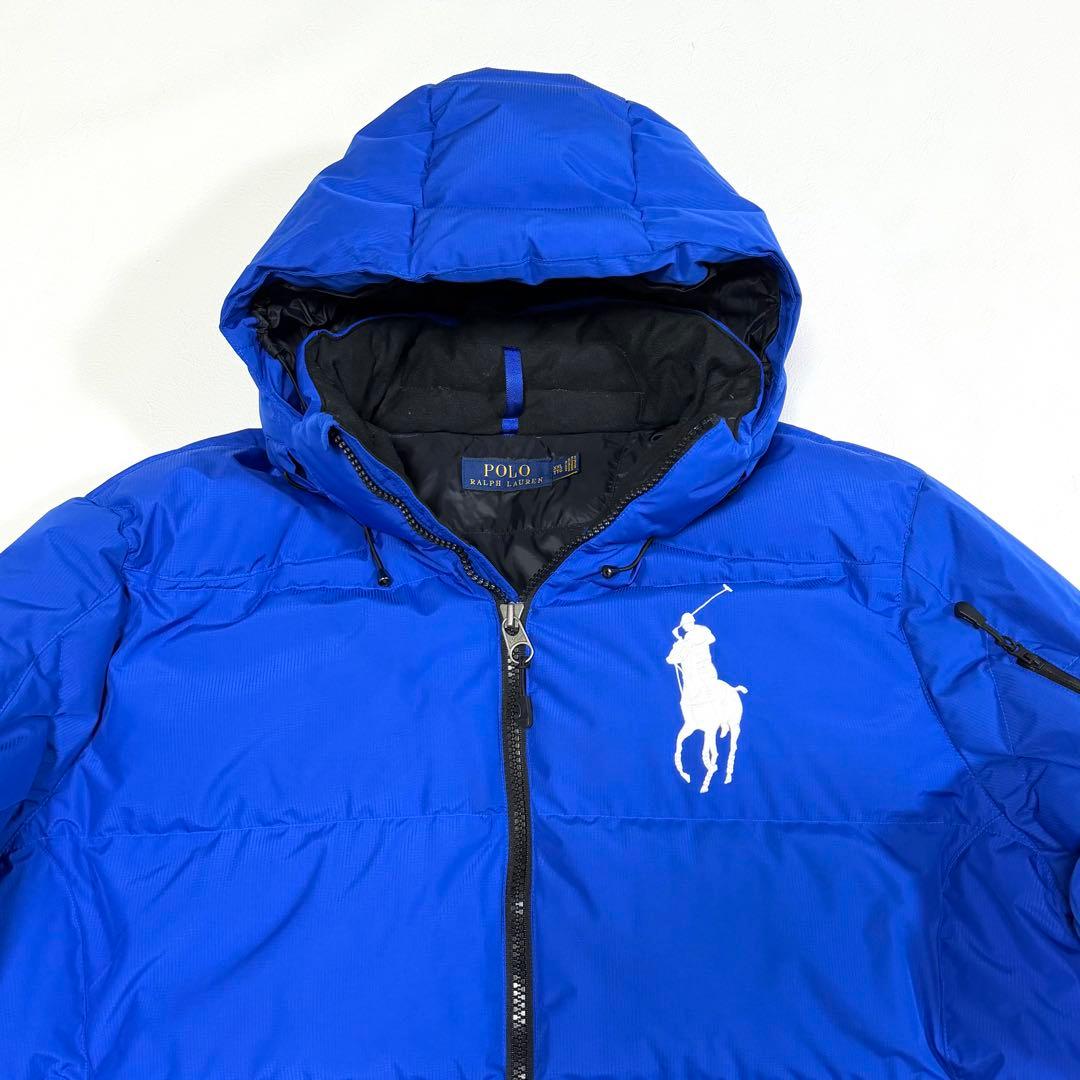 ポロラルフローレン ダウンジャケット ビッグポニー フード 近年 ブルー XXL