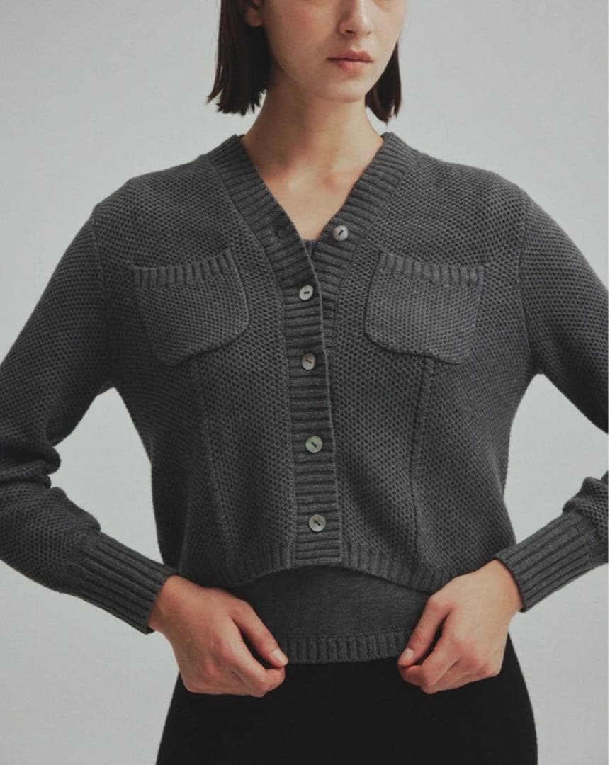 L'AUBE BLANC ローブブラン Basket Knit Cardigan