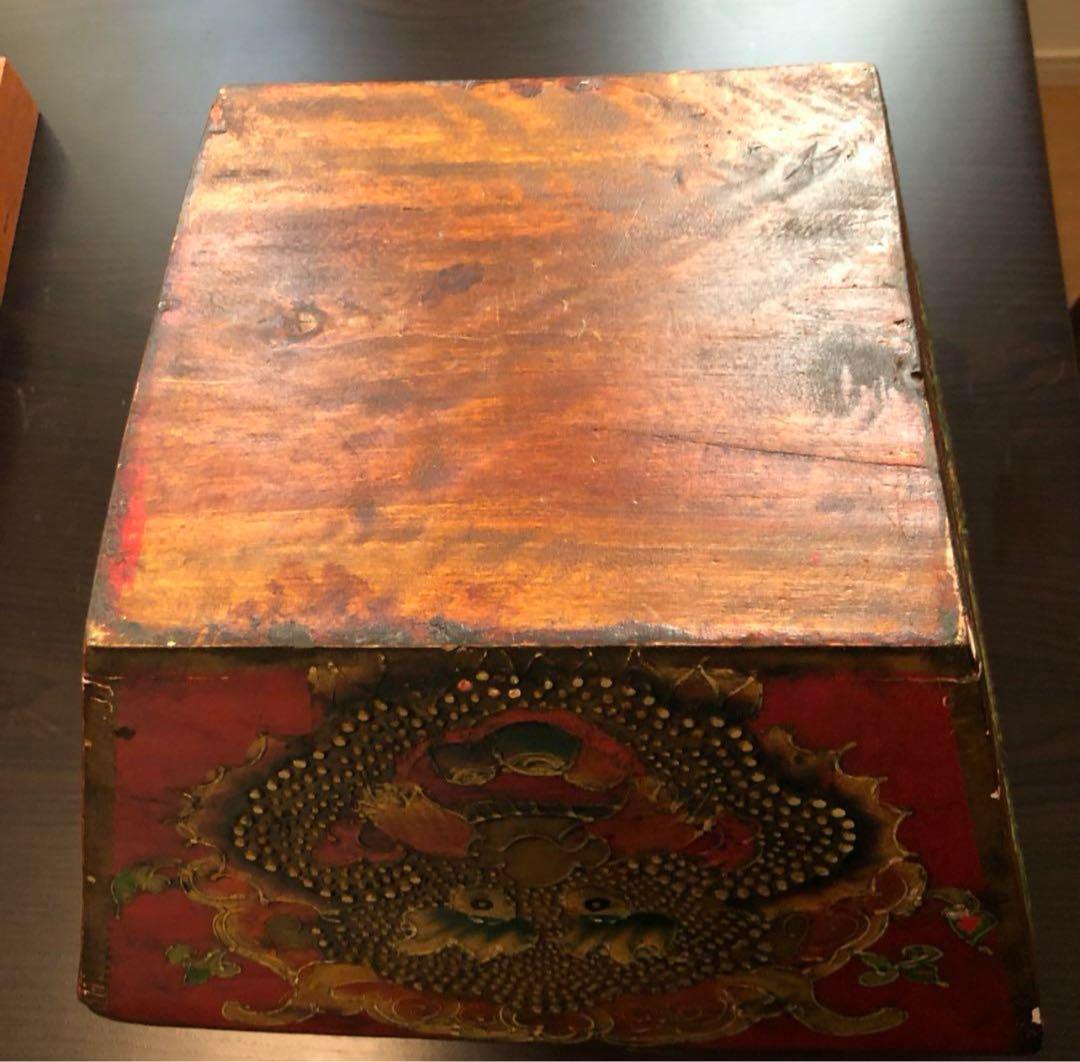 清代 木製龍紋斗