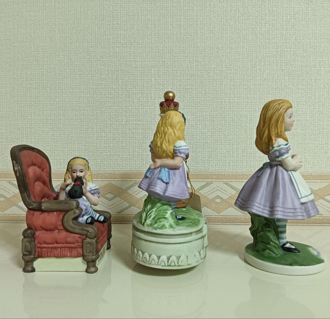 【希少品】不思議の国のアリス　陶器製フィギュア＆オルゴール　5品