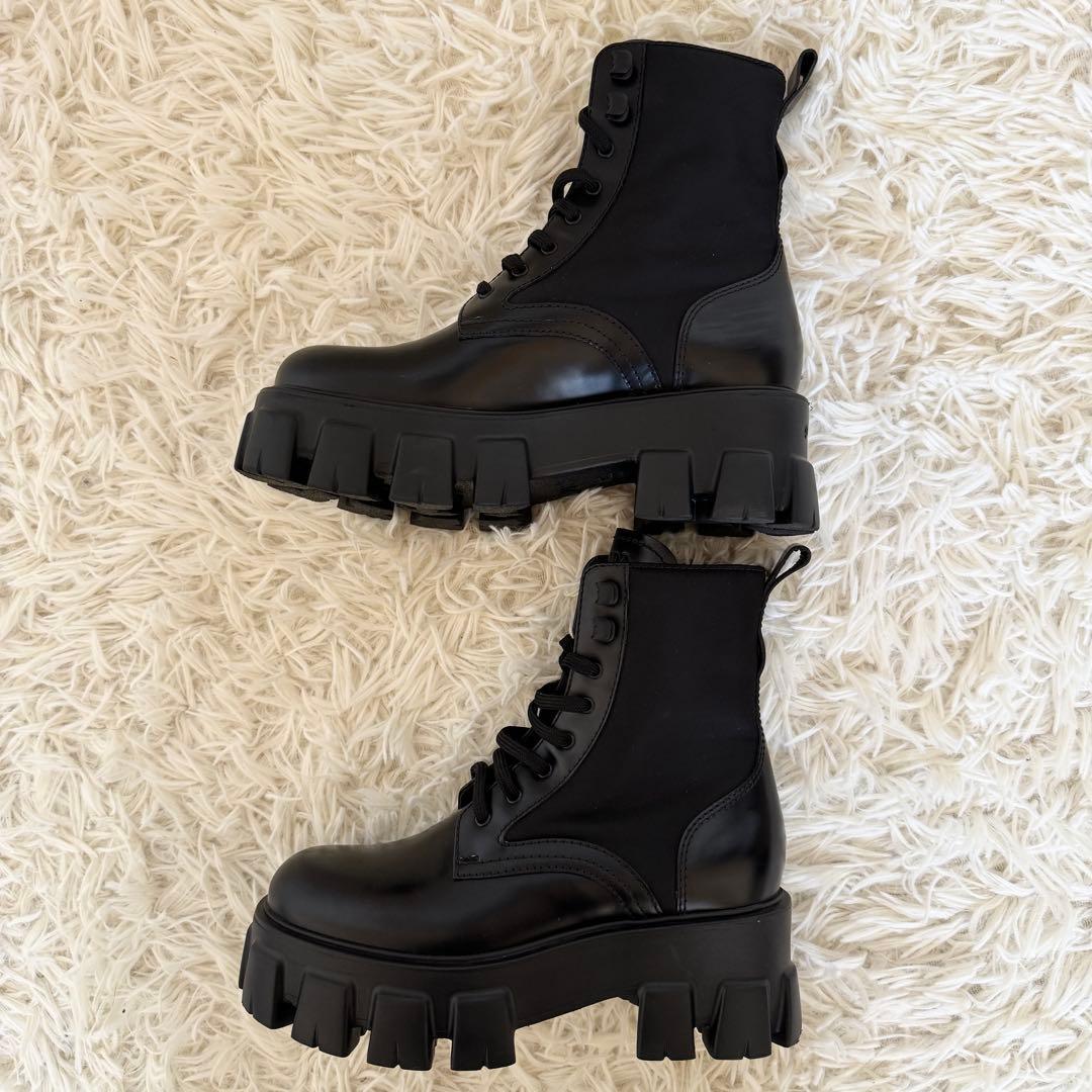 新品未使用　リナイロン　プラダ　モノリス　ブーツ　ブラック　23cm　ハイカット