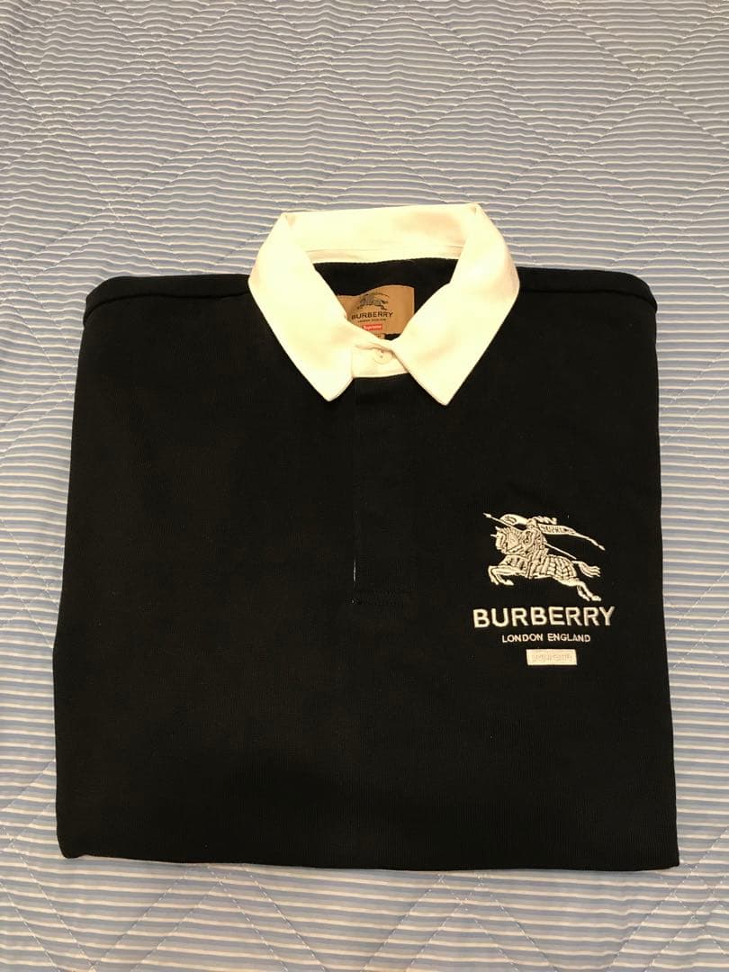 BURBERRY ブラック ポロシャツ M ラガーシャツ 長袖